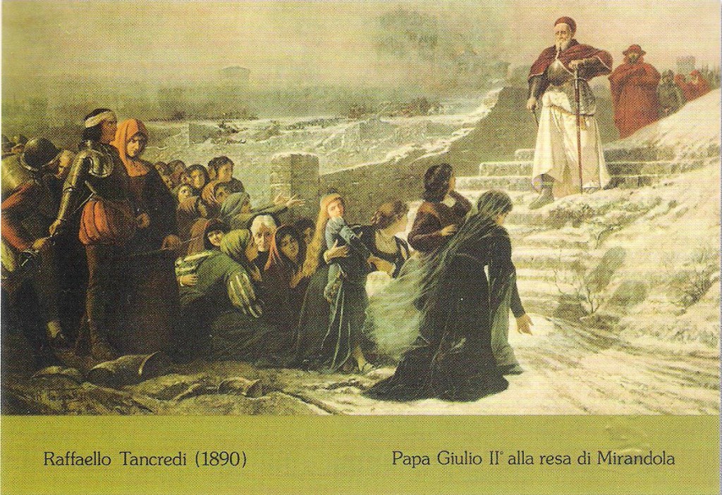 Resa della Mirandola a Papa Giulio II da un dipinto di Raffaello Tancredi