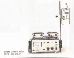 Single needle blood pump and B.L.M.