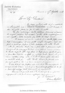 1903 Lettera di Odone Artioli al Sindaco