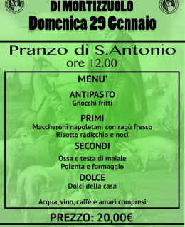 29 Gennaio - Pranzo di Sant'Antonio