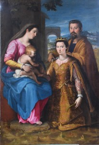 Il dipinto di Lucrezia che raffigura s. Caterina in adorazione davanti alla Madonna col Bambino