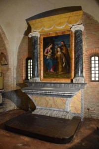 Il dipinto sull'altare dedicato a s. Caterina