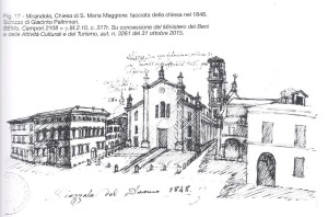 Disegno del Paltrinieri del Duomo nel 1848