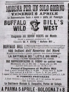 Un'altra pubblicità della manifestazione ( Da La Provincia di Modena, 3-4 aprile 1906 )