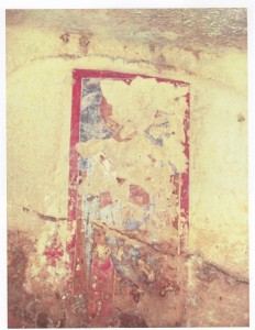 Carucci di Taranto - Particolare di affresco nella cripta rupestre dedicata a S. Possidonio