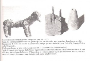 Reperti dell'età del bronzo nel Museo Civico della Mirandola.