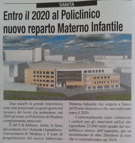 NUOVO REPARTO MATERNO INFANTILE AL POLICLINICO