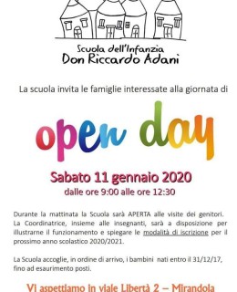 11 Gennaio Open Day