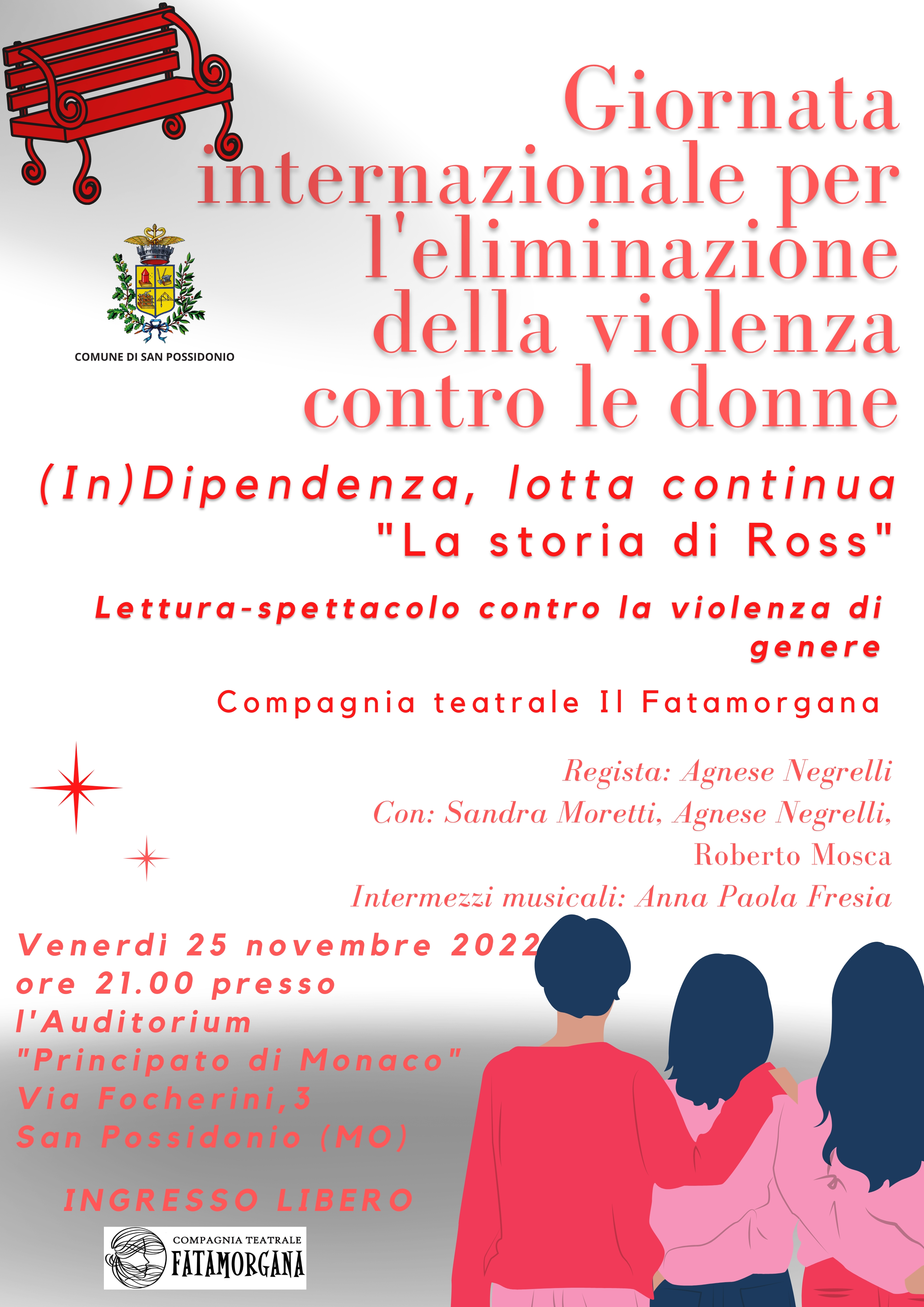Volantino Giornata Internazionale contro la violenza sulle donne 25.11.2022 San Possidonio (MO)