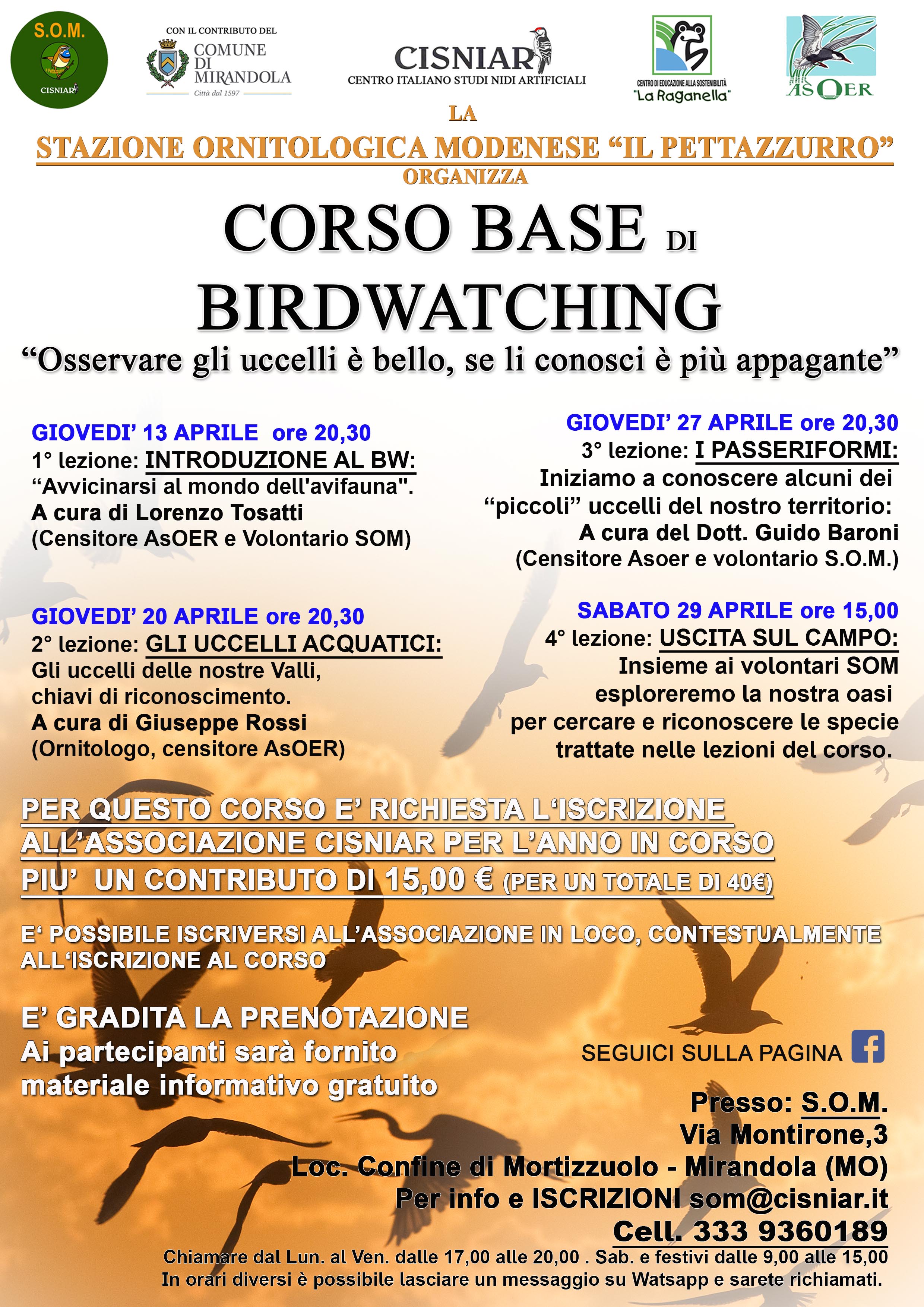 LOCANDINA CORSO BIRDWATCHING  2023 - tutte le date