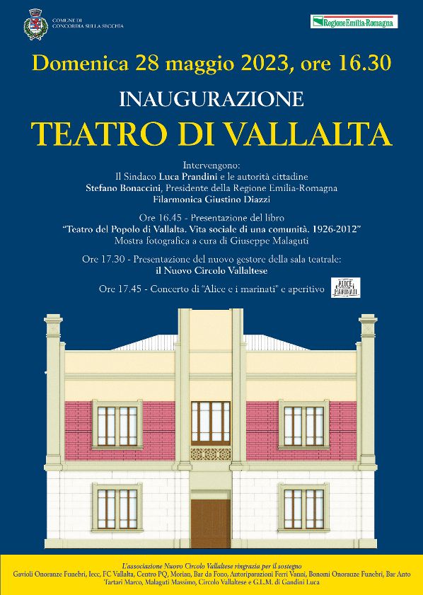 Locandina inaugurazione Teatro Vallalta 28.05.23